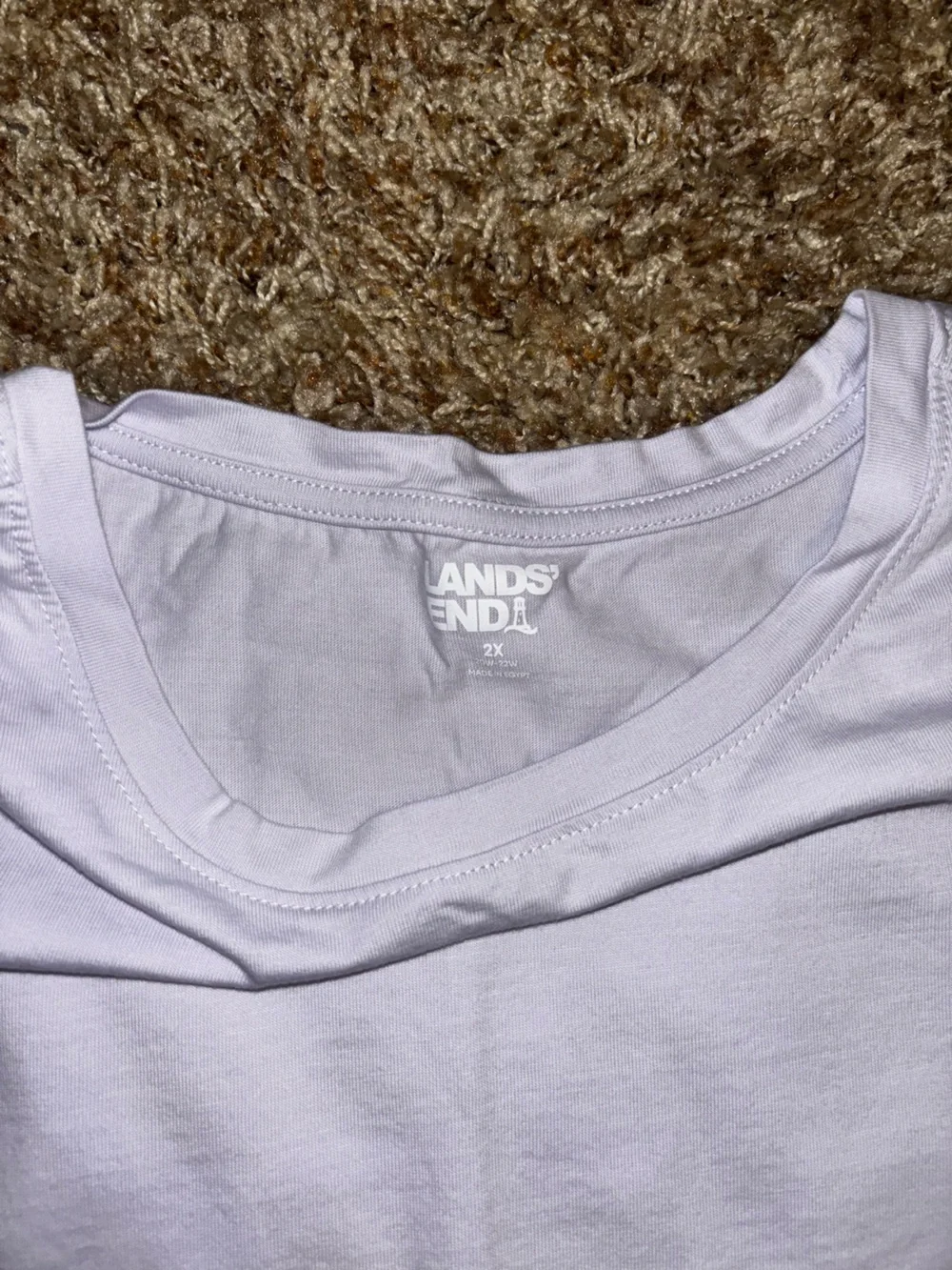 Lands End Women’s Supima Cotton Relaxed Fit Crew Neck T-Shirt in Light Lavender